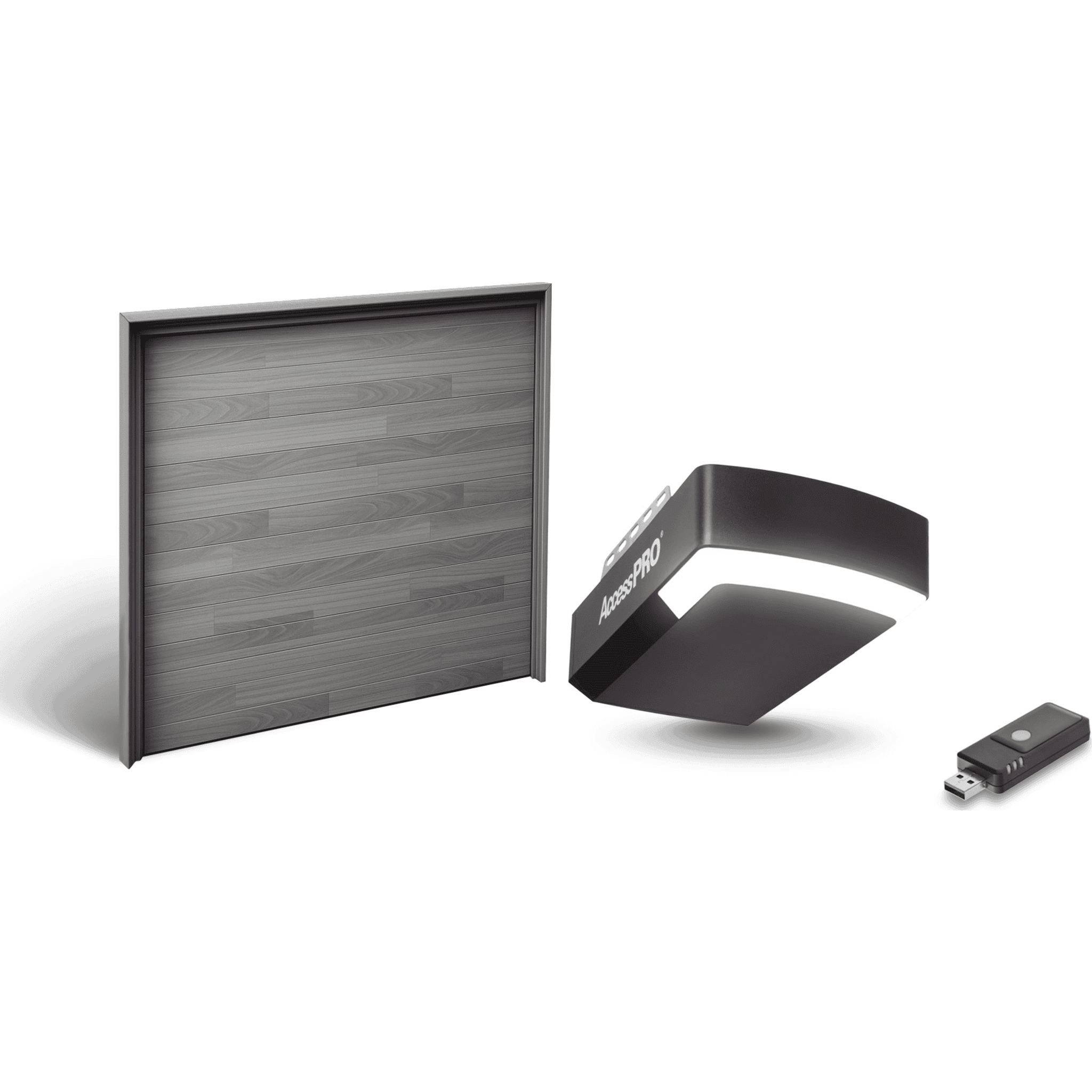 Kit Puerta de Garage 10x8 Pies / Lisa Línea Central / Color Blanco / Insulada 43 mm / Motor FS1000M 1/2 HP / Interfaz WiFi ACCESSWIFI / Incluye 3 Controles KIT-DOOR-108CF