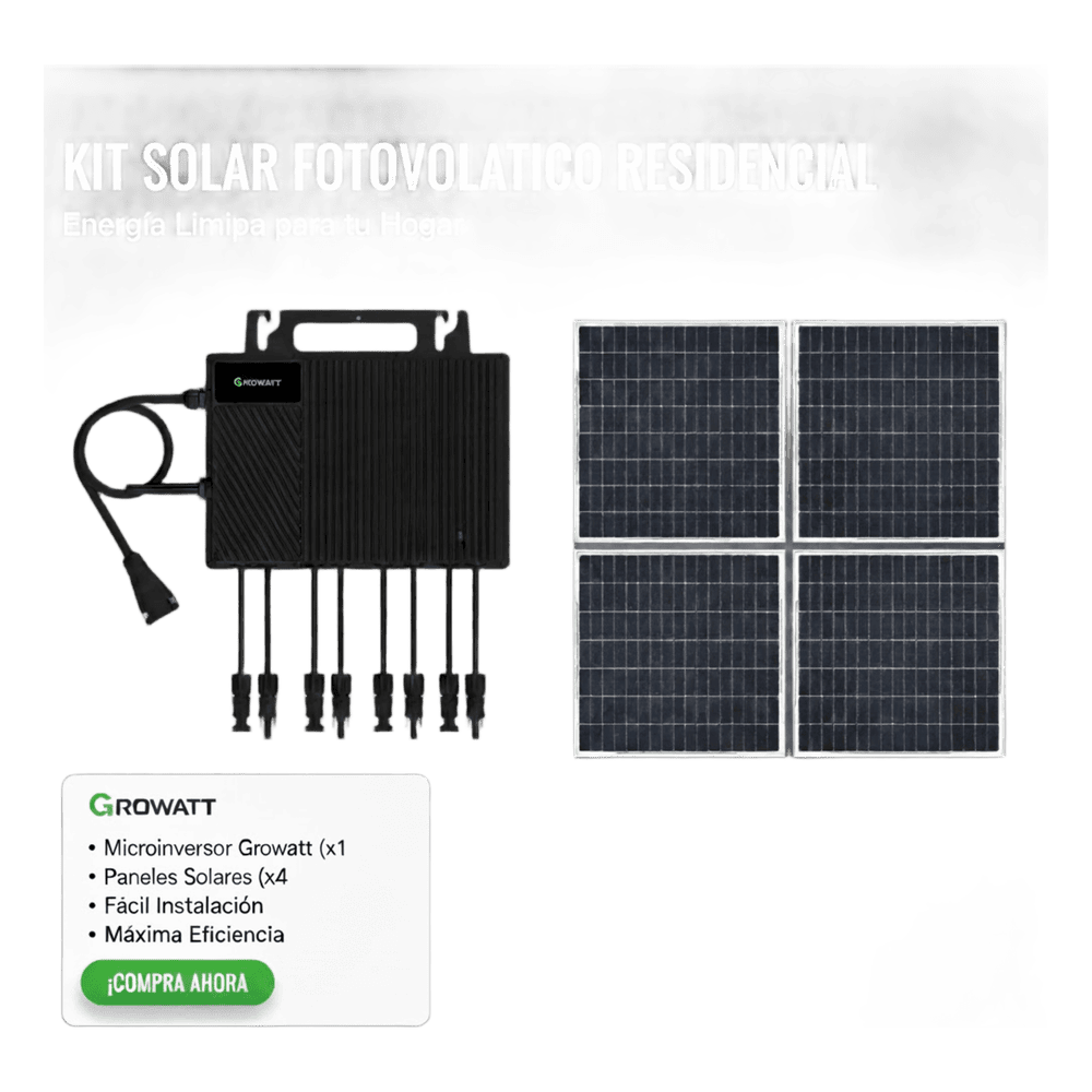 Kit Solar Interconexion  / 2.5kW  220Vca / Microinversores Growatt / Montaje Incluido NEO2500MX2KIT