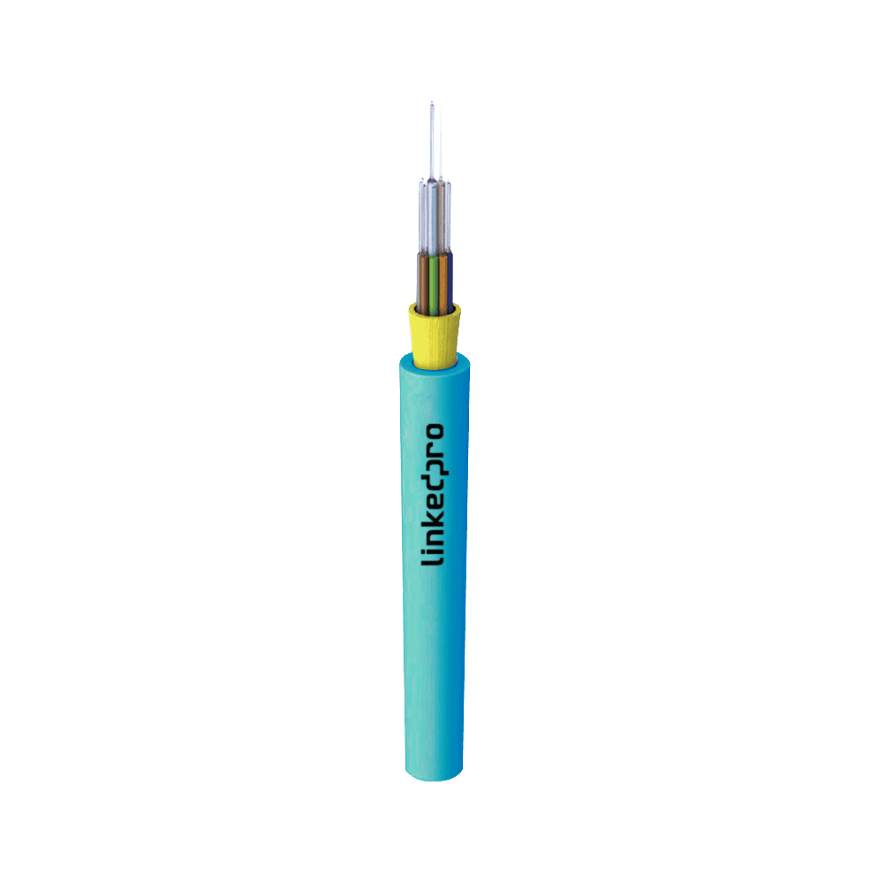 Multimode OM3 50/125 Fiber Optic Cable / 6 Fibers, Tight-Buffer 900 µm, Indoor OFNR Riser, Dielectric, 2 km Drum