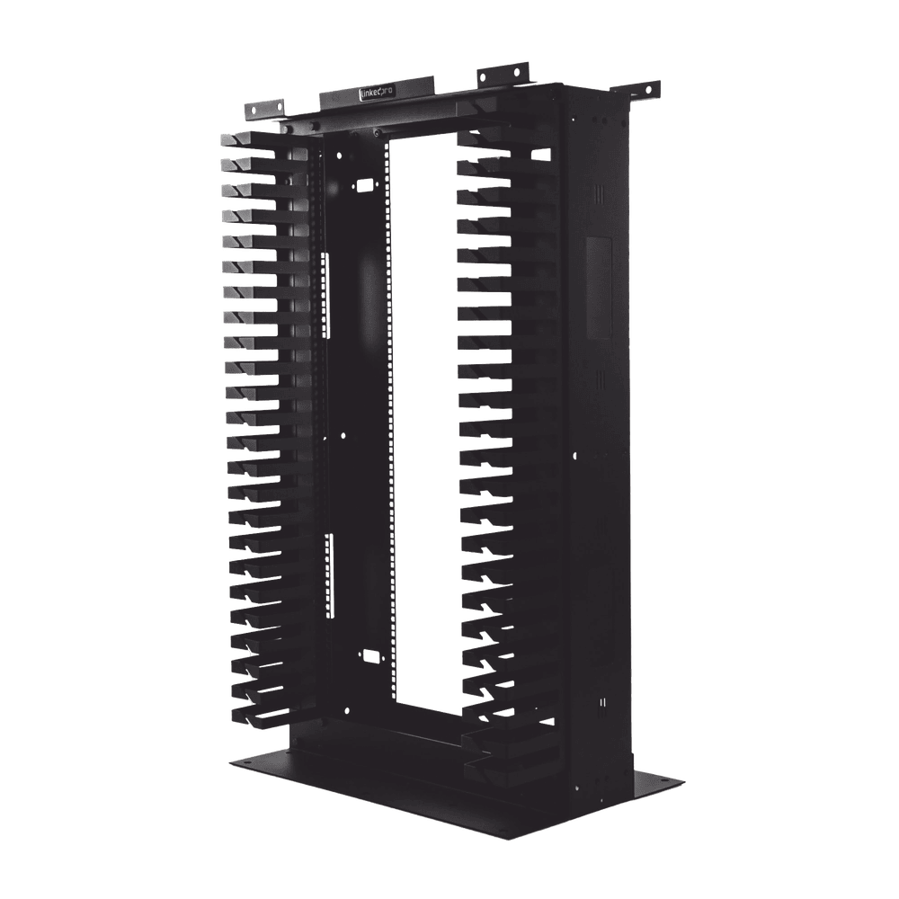 24U 4ft x 19in Professional 2-post Open Frame Steel Rack with Vertical Cable Management
