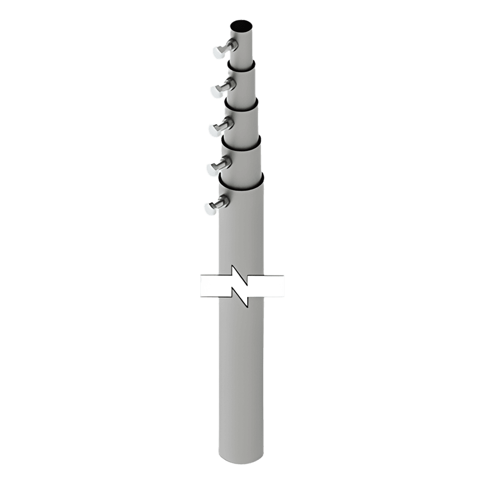 Mástil telescópico de 15 m (49.2 ft) Compuesto por 5 Secciones Concéntricas (requiere accesorios de instalación) SLM-15