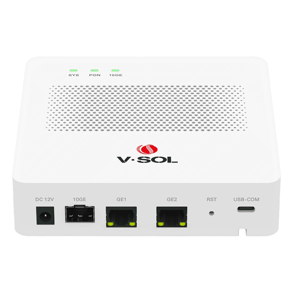Mini OLT de 1 Puerto GPON SC/UPC con 3 puertos Uplink (2 puertos Gigabit Ethernet + 1 puerto SFP/SFP+) , hasta 64 ONUs / ONTs V1600GS-R