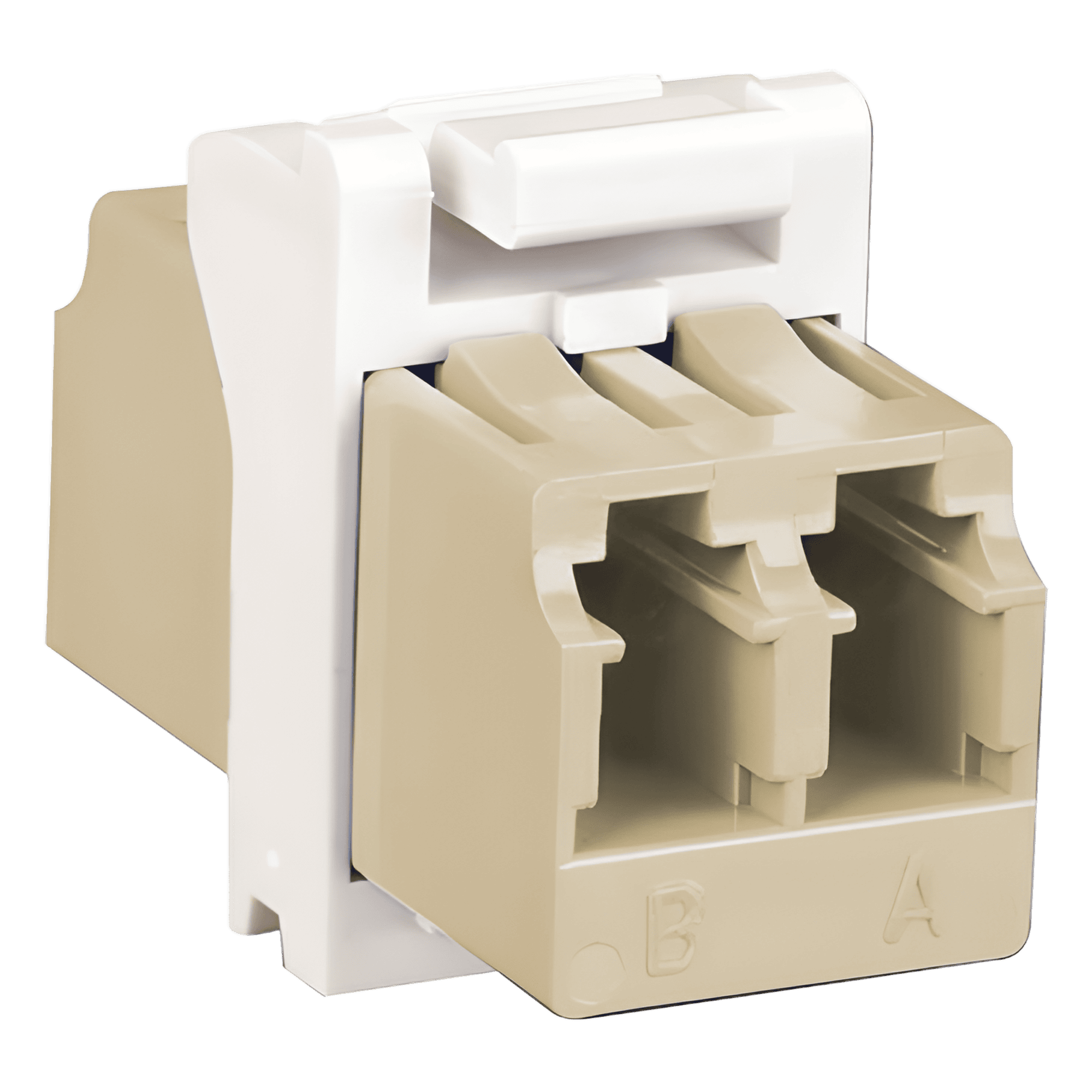 Módulo Acoplador MAX de Fibra Óptica, LC Duplex, Compatible con Monomodo y Multimodo, Color Blanco MX-F1-LC-02C