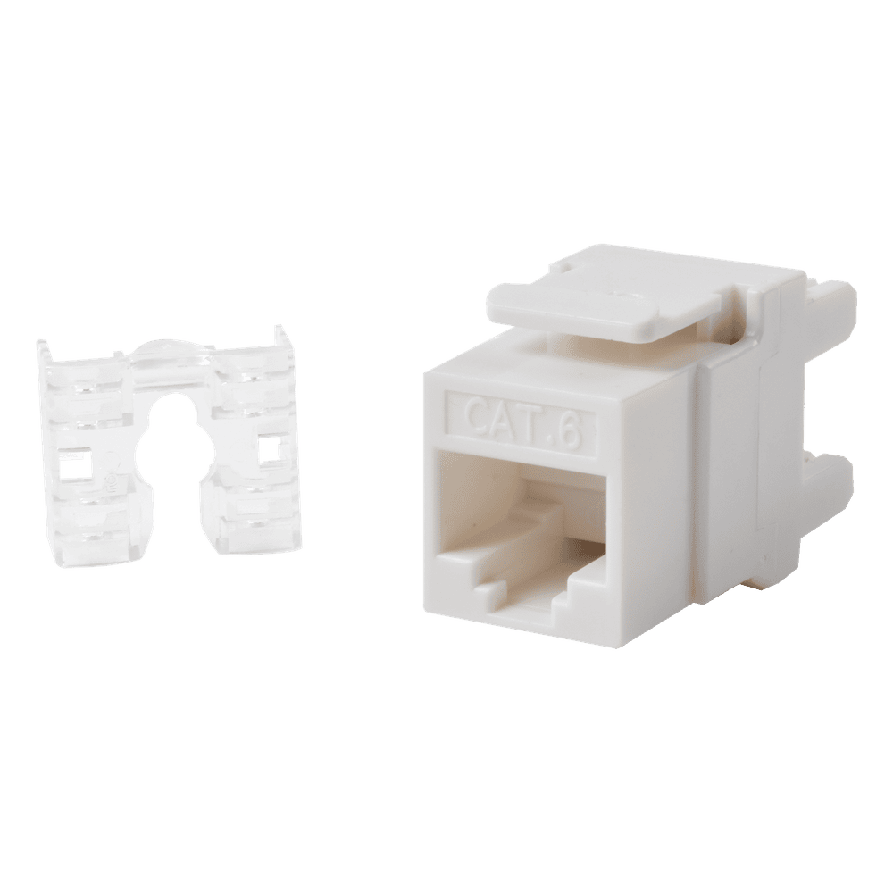Módulo Jack Keystone Cat6 con Terminación 110 (Punchdown) Ángulo 180 - Color Blanco LP-KJ-649-WH