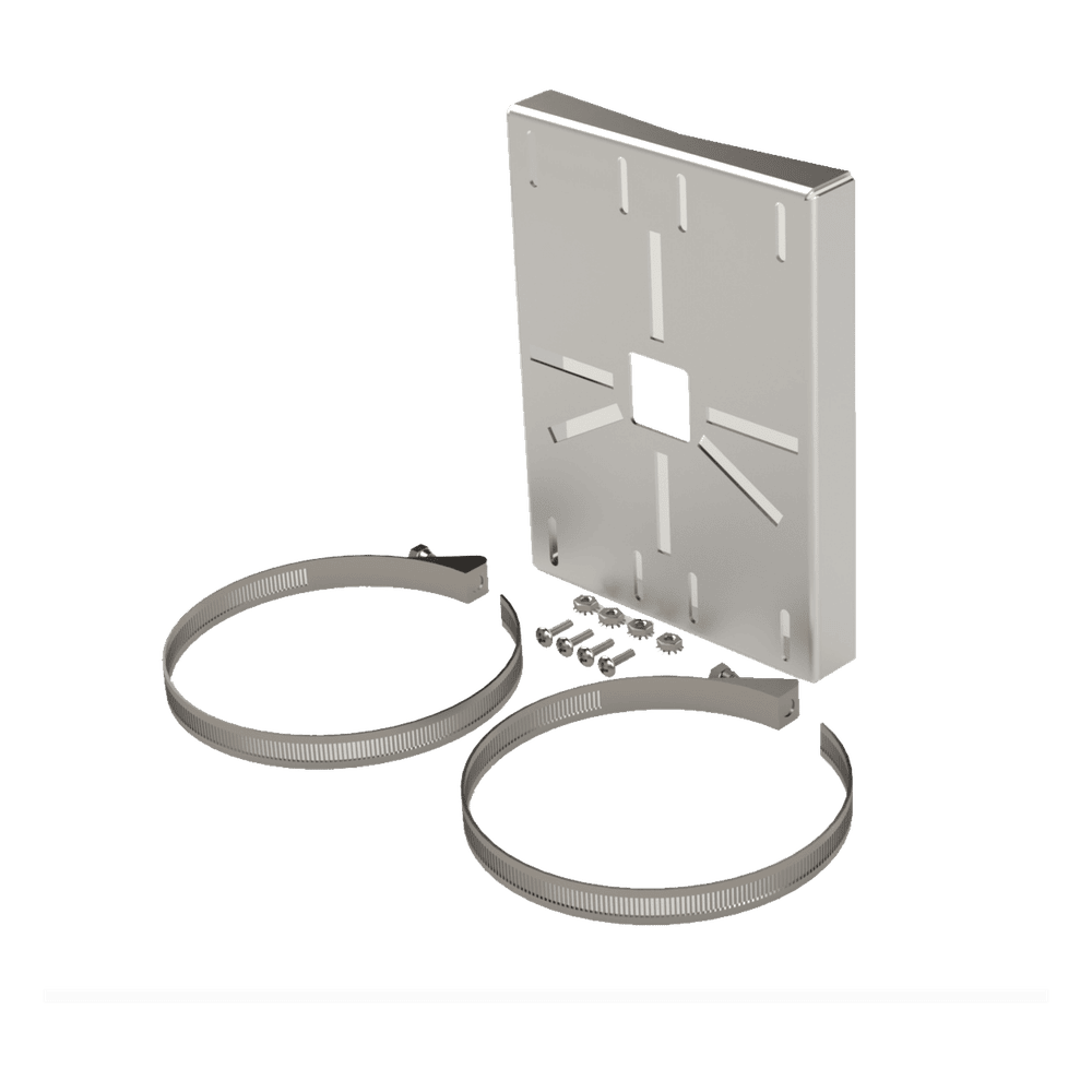 Montaje universal galvanizado para instalación de cámaras en poste 2" a 5" color gris galvanizado SYS-PM-01V3