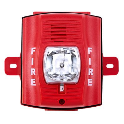 Red 2-wire Outdoor Horn Strobe with Selectable Strobe Settings