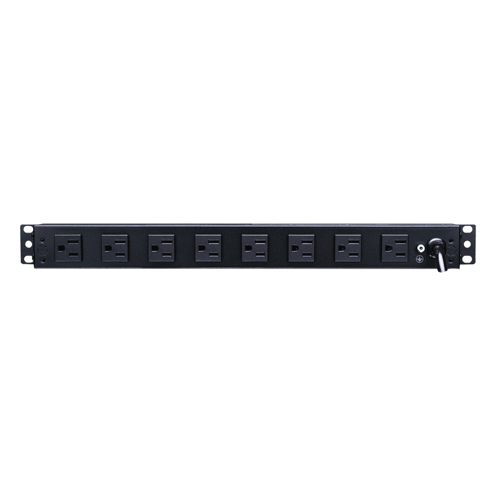PDU Básico Para Distribución de Energía, Con 8 Tomas NEMA 5-15R Traseras y 2 Tomas 5-15R Frontales, 1UR, 15 Amp, 120 Vca PDU15B2F8R