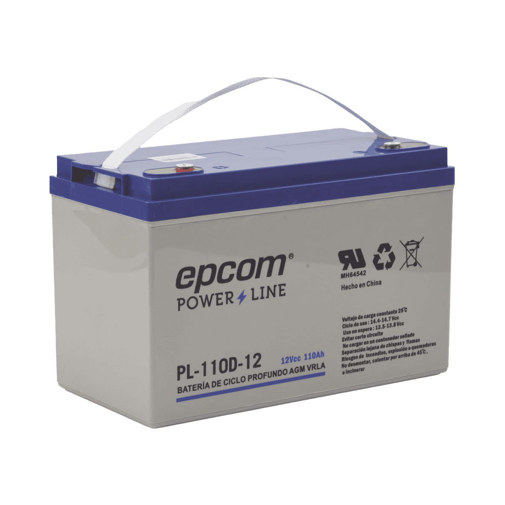 EPCOM Deep Cycle Battery 12V, 110Ah Technology for VRLA AGM Deep Cycle for Photovoltaic Applications, Terminal type M6