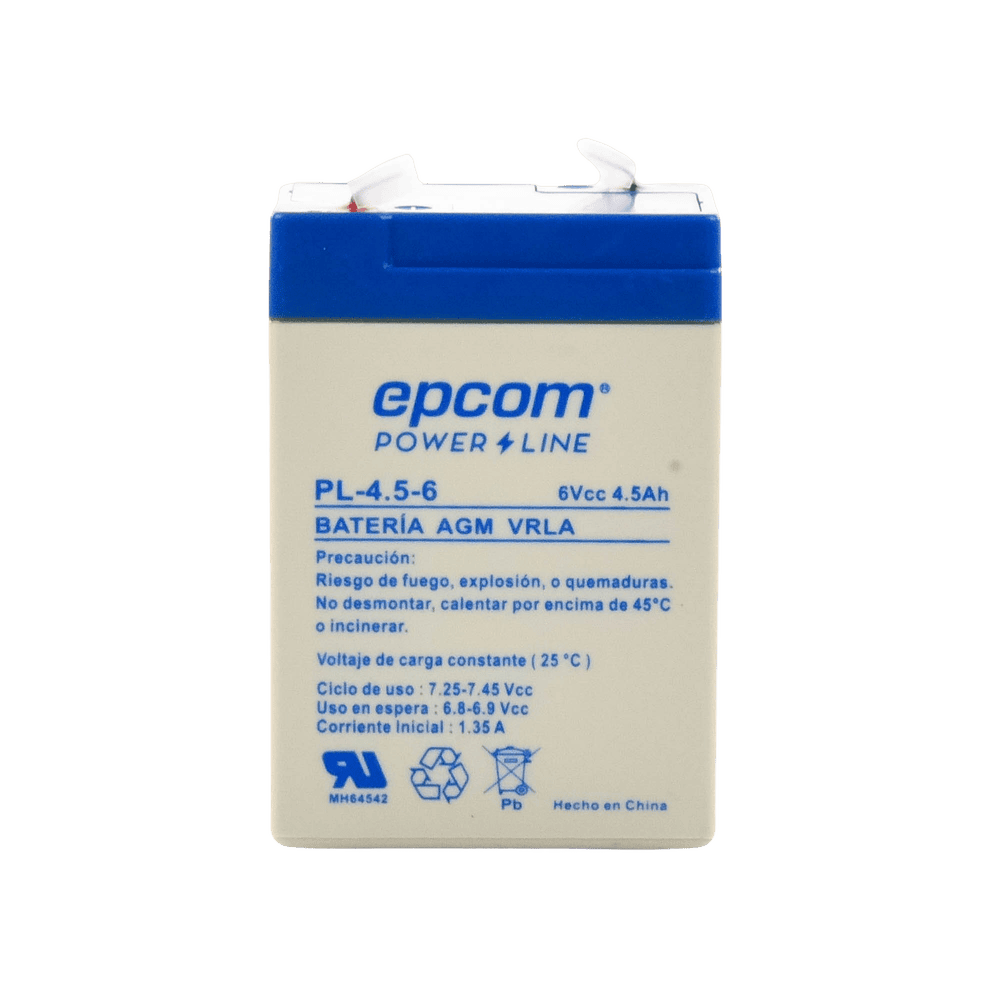 Backup battery / 6 V, 4.5 Ah / UL / AGM-VRLA technology / For use in electronic equipment Intrusion alarms / Fire / Access control / Video Surveillance / F1 Terminals