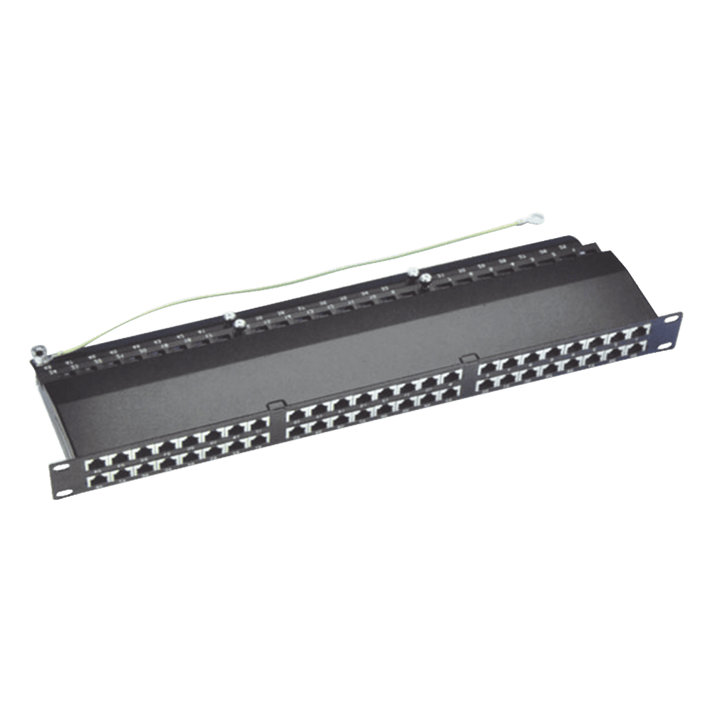 Panel de Parcheo de Impacto (110) Blindado de 48 Puertos Cat6A LPPPCS6A48P