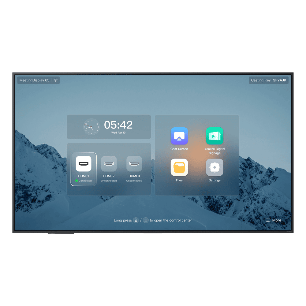 Pantalla Profesional Yealink de 65" MD-65 para Salas de Juntas, con Integración a MeetingBars y Control Inteligente MD-65