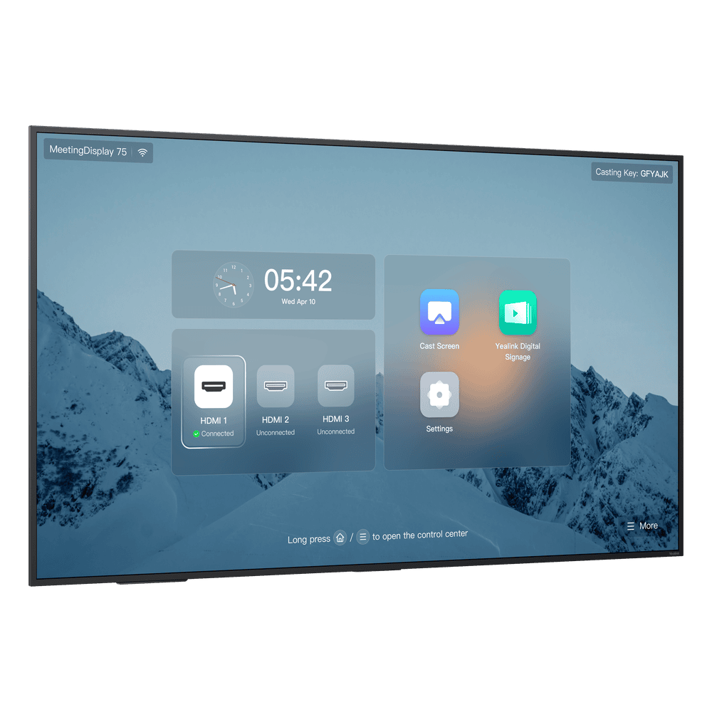 Pantalla Profesional Yealink de 75" MD-75 para Salas de Juntas, con Integración a MeetingBars y Control Inteligente MD-75