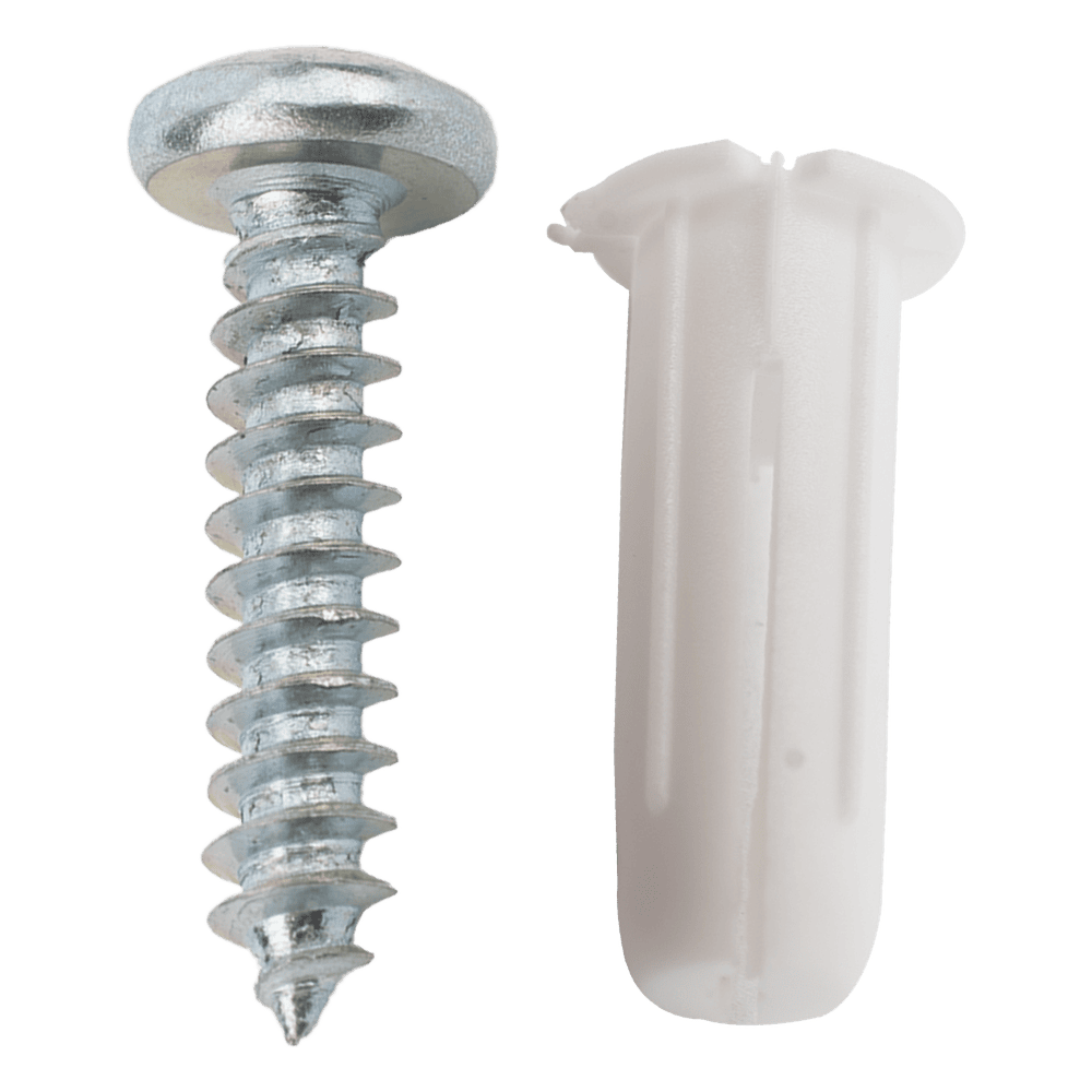 Paquete de 20 taquetes blancos 3/4" y 20 tornillos 8mm x 3/4" (1101-05002) TP-0-KIT