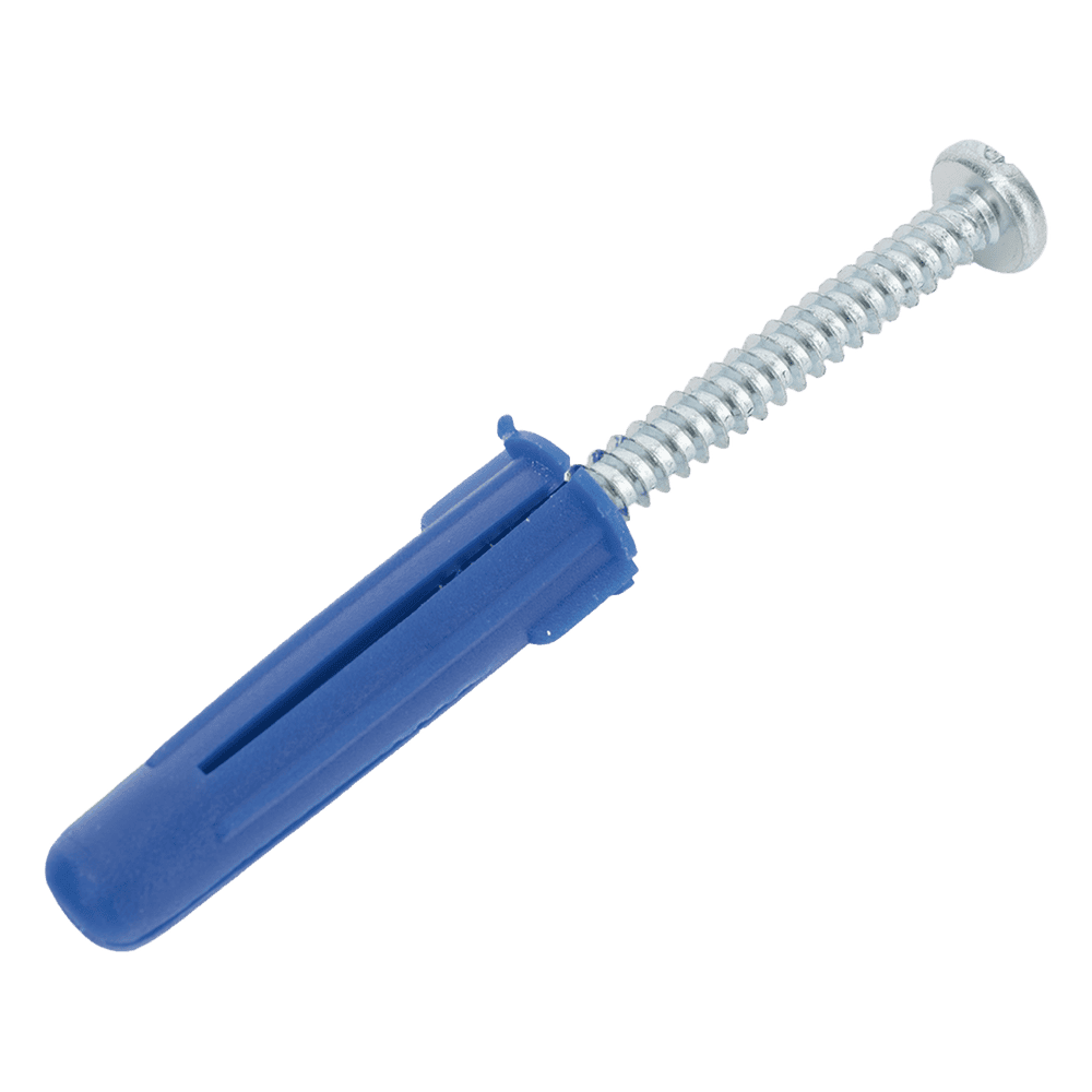 Paquete de 6 taquetes azul 2" y 6 tornillos 12mm x 2" (1105-05002) TP-3-KIT