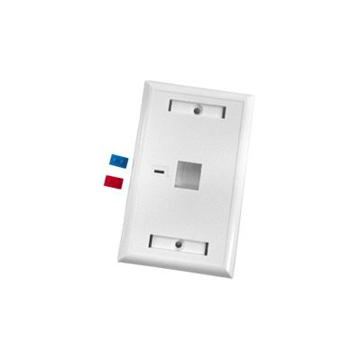 Placa de Pared de 1 Puerto, Keystone, con Espacio para Etiqueta, Color Blanco LP-FP-21