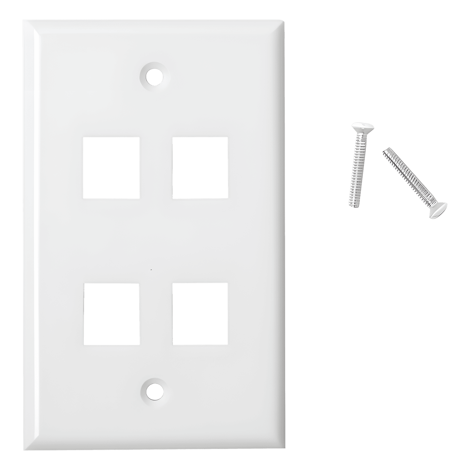 Placa de Pared de 4 Puertos, Keystone, Color Blanco LP-FP-19