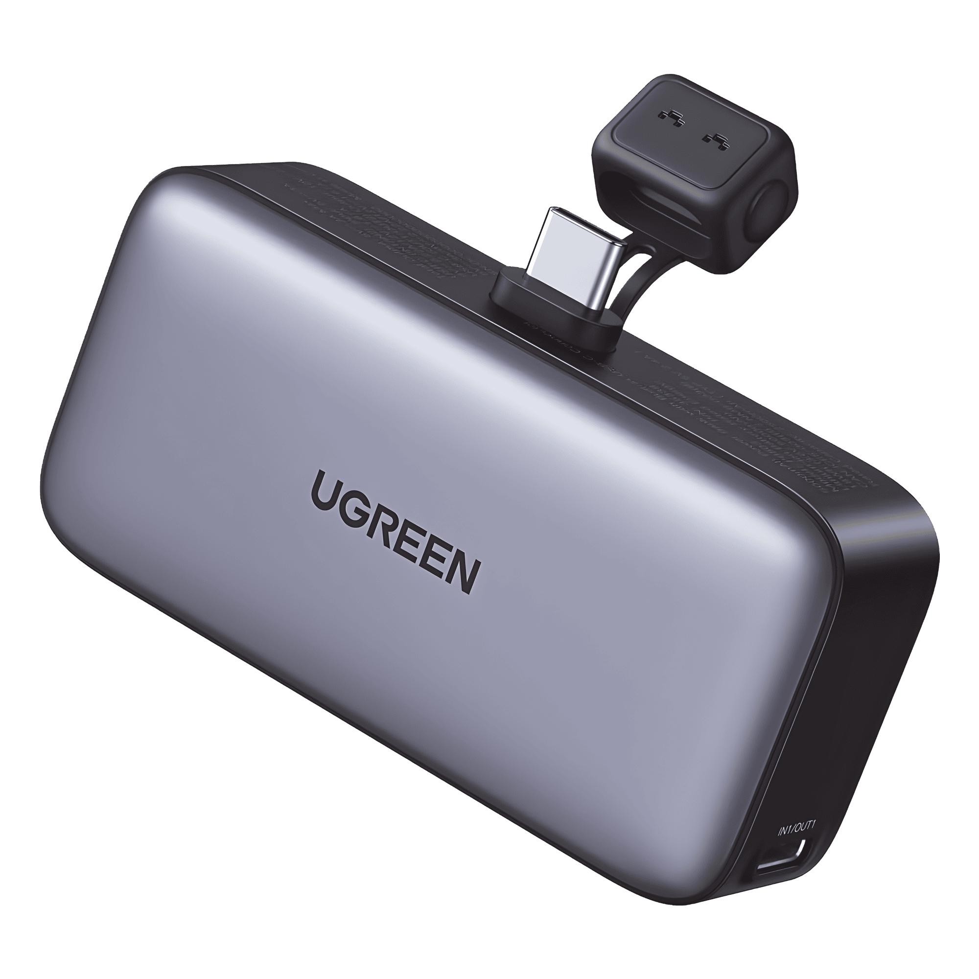 Power Bank 5000mAh | Conector USB-C Incorporado | 22.5W  | Carga Rápida | Soporte Integrado | Pantalla Led | Compacto  y Portatil | Compatible con iPhone 16 15 iPad Pro Galaxy Pixel.. 35338B
