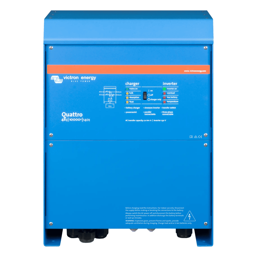 Quattro 48/10000/140-100/100 230V / Inversor Cargador de Onda Pura / Entrada 48 Vcc / Salida 8000 W 230 Vca  60 Hz (L-N) QT48/10000/230V