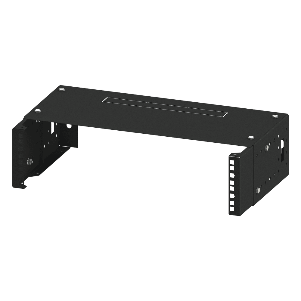 Rack Abierto de montaje en Pared, de 19in, Profundidad Ajustable (8" a 12") de 2.5 Unidades de rack, con Capacidad de Crecimiento. LP-REP-1202.5