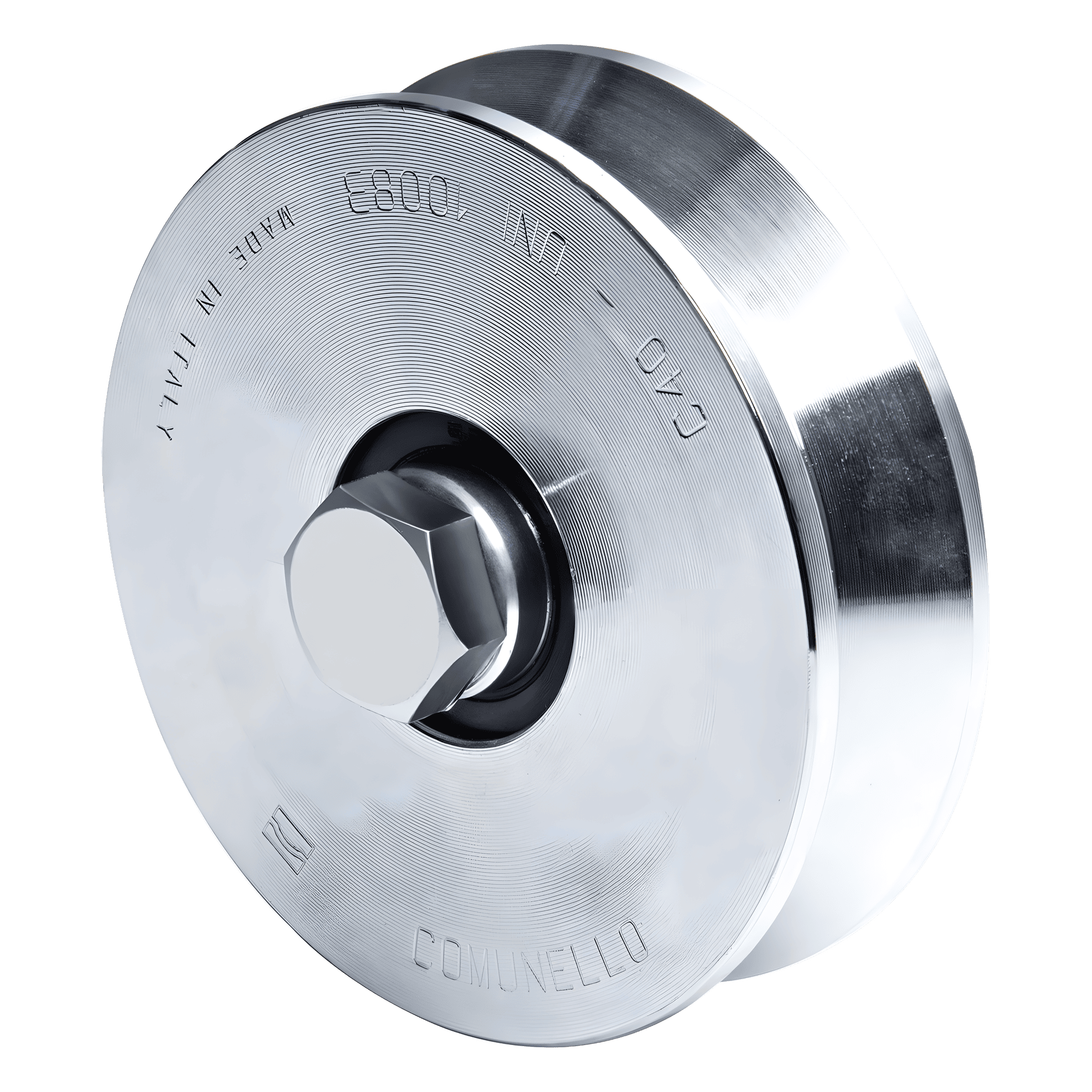Rueda de 12 cm SIN Soporte Para Puertas Corredizas de Hasta 450 Kg / Canal Tipo "V" 1150-2050-001
