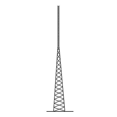 Self-Supporting tower 42 meters. SSV HEAVY DUTY Series.