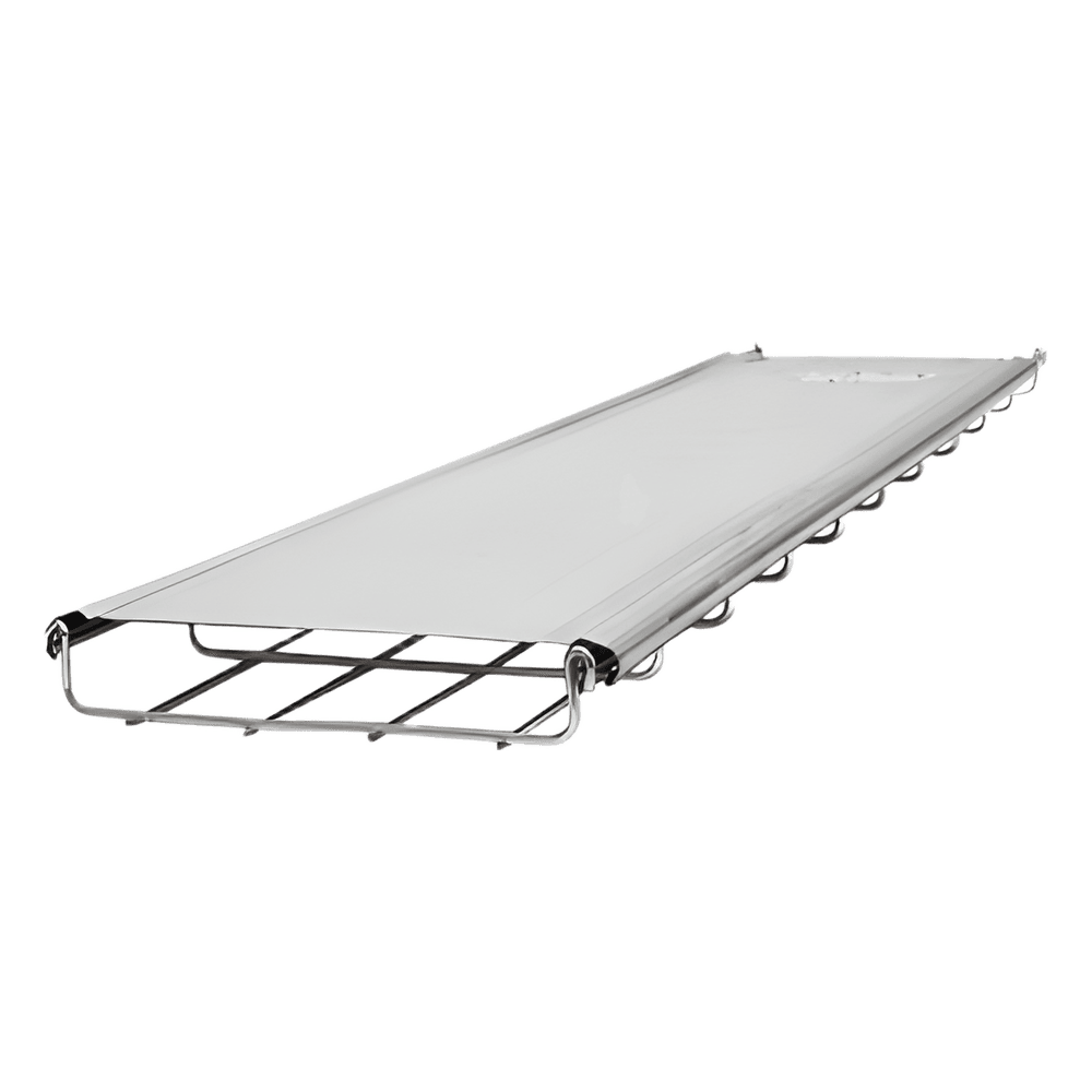 Tapa automática para charola, 50 mm de ancho, con acabado Electro Zinc MG-50-150EZ
