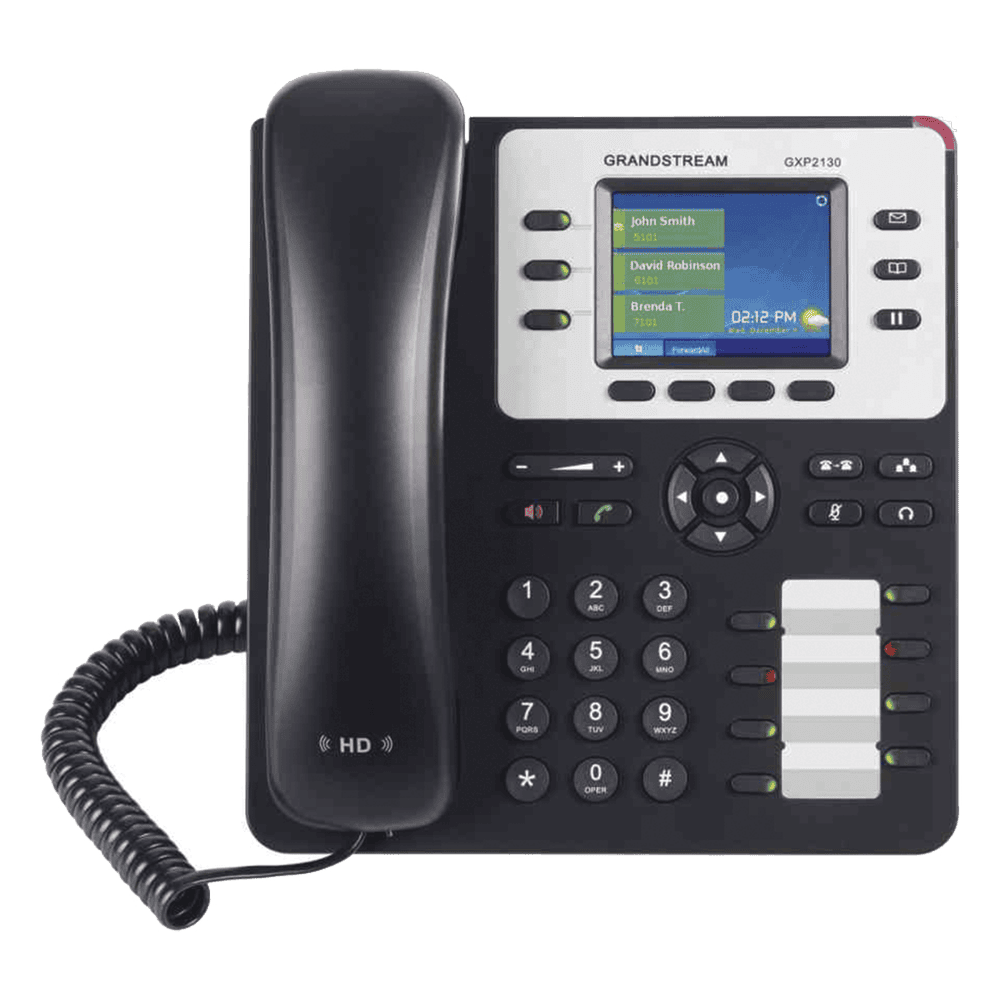 Teléfono IP Empresarial de 3 Líneas con 4 teclas de función, 8 teclas de extensión BLF y conferencia de 4 vías. PoE GXP-2130