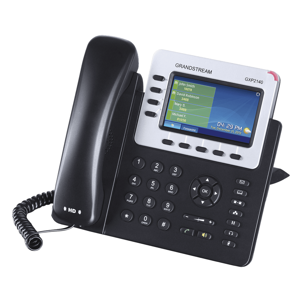 Teléfono IP Empresarial para 4 líneas. Puede agregar hasta 160 BLF (teclas de marcación rápida) con cuatro GXP2200EXT GXP-2140