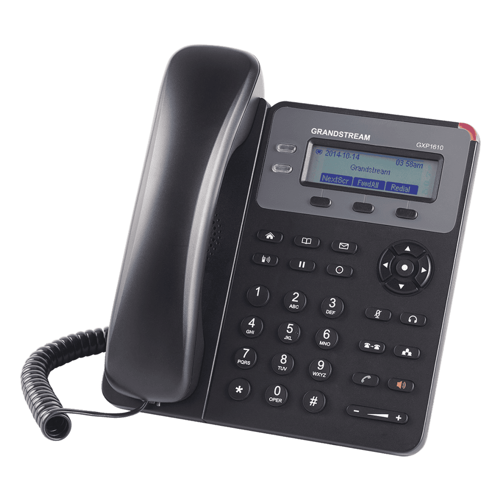 Teléfono IP SMB de 1 Línea, 1 Cuenta SIP con 3 teclas de función programables y conferencia de 3 vías. 5Vcc GXP-1610