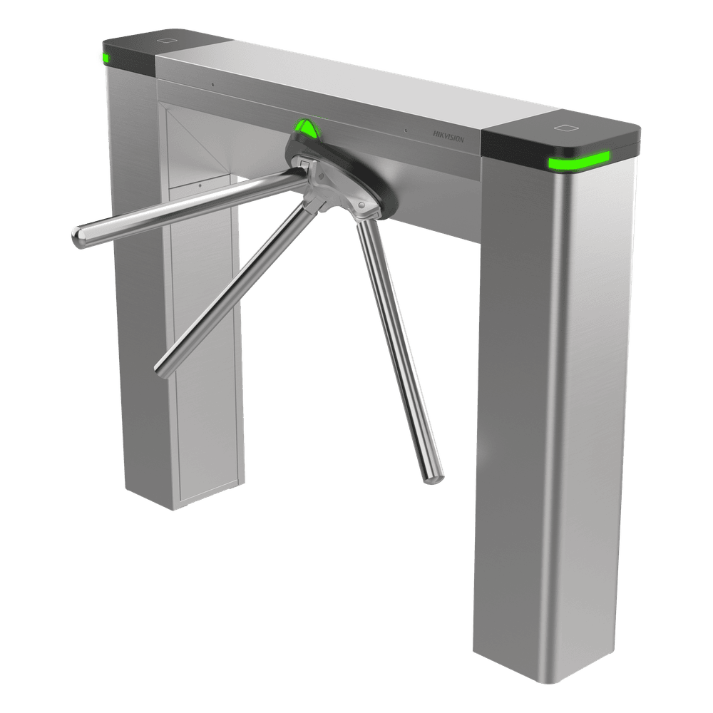 Torniquete Estético Trípode Bidireccional de Acero Inoxidable / 3 Millones de Ciclos MCBF / Interior y Exterior Protegido / LEDs indicadores de Entrada y Salida /Tipo Puente DS-K3G501CLX-R/DM55