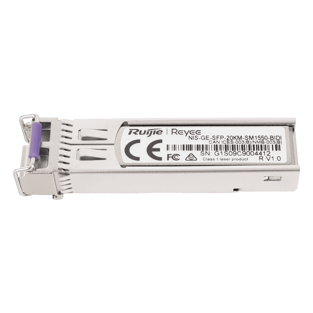 Transceptor Industrial BIDI Monomodo SFP 1G (Lado B), hasta 20 Kilómetros, TX 1550 / RX 1310, soporta Temperaturas de -40° a 85° C NIS-GE-SFP-20KM-SM1550-BIDI
