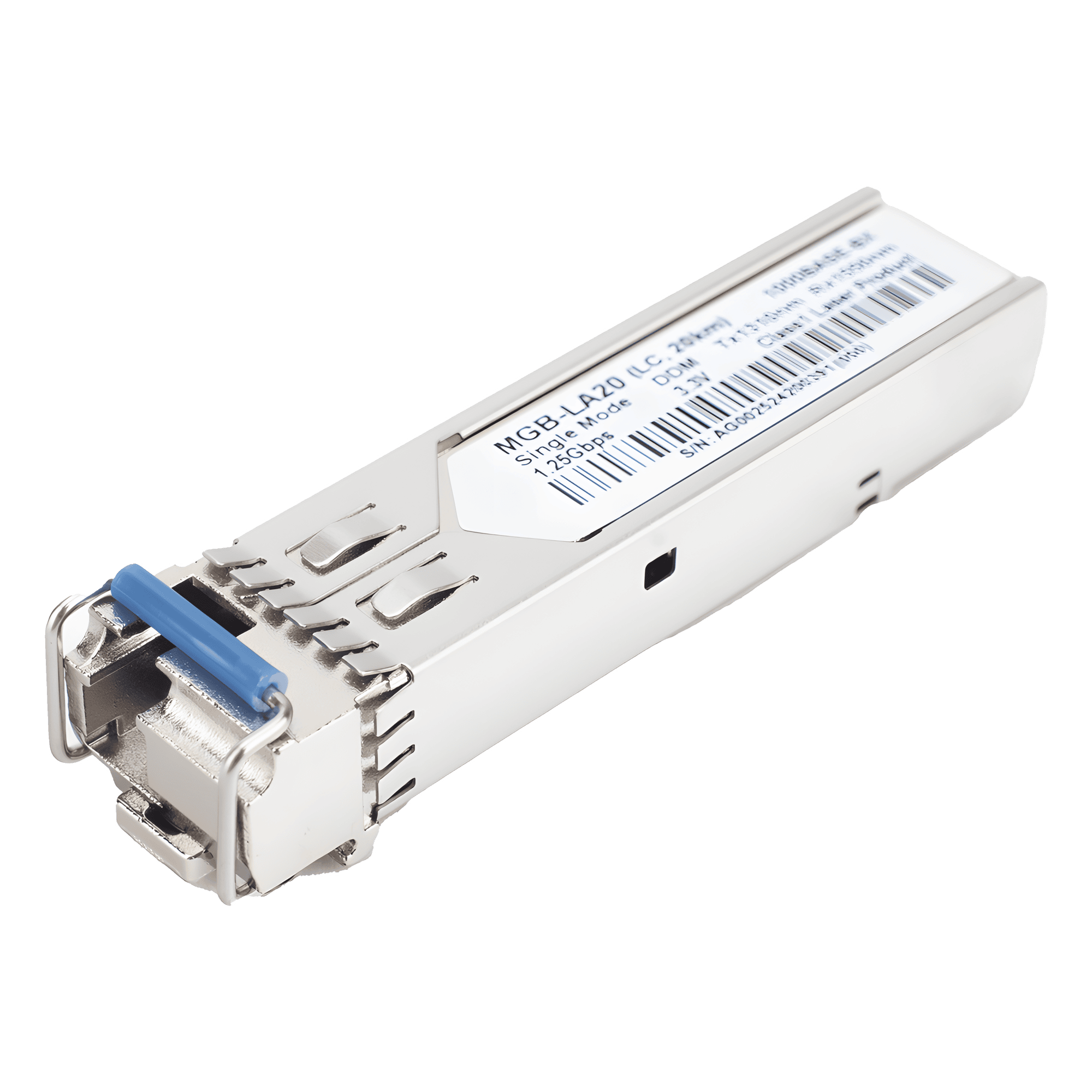 Transceptor WDM mini-Gbic SFP 1G LC TX:1310nm RX:1550 para fibra Mono Modo 20 Km, Requiere MGB-LB20 MGB-LA20