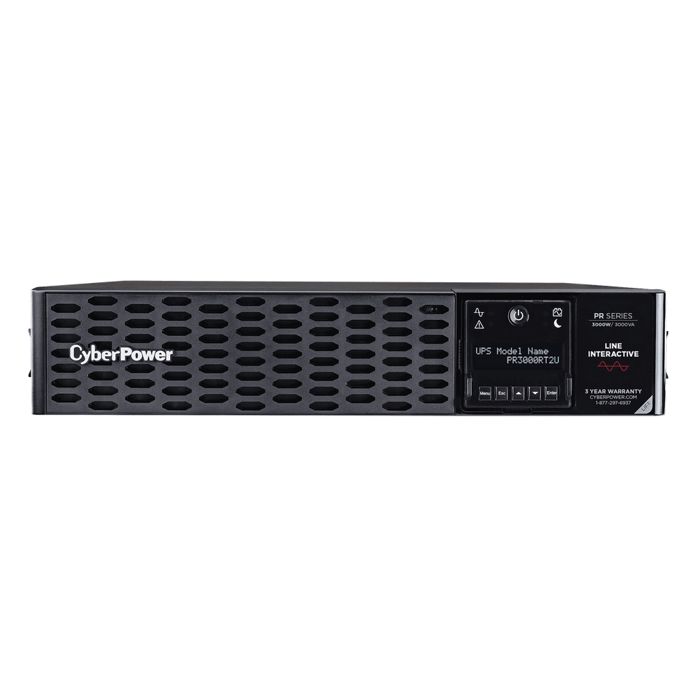 UPS de 3000 VA/3000 W, Topología Línea Interactiva, Entrada 120 Vca NEMA L5-30P, Onda Senoidal Pura, Torre o Rack 2 UR, Con 8 Tomas NEMA 5-20R y 1 NEMA L5-30R PR3000RT2U