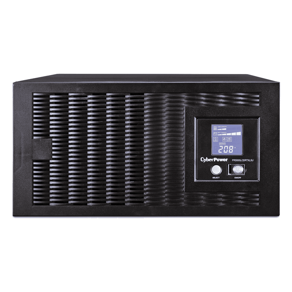 UPS de 5000 VA/4500 W, Topología Línea Interactiva, 200 - 240 Vca de Entrada, 208 Vca de Salida, Onda Senoidal Pura, Torre o Rack 5 UR, Con 3 Tomas NEMA L6-30R y 2 NEMA L6-20R PR5000LCDRTXL5U
