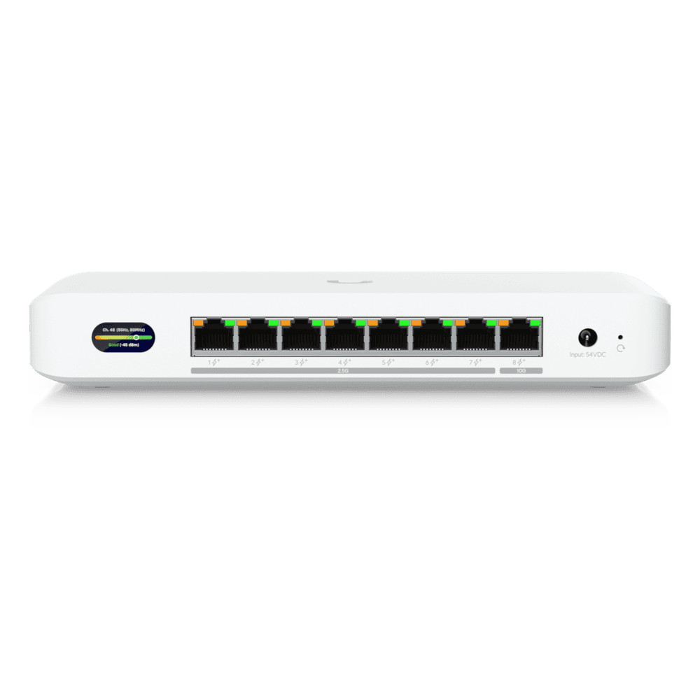 UniFi Device Bridge Switch (UDB-Switch) – Switch PoE+ Compacto con Puertos Multi-Gig (1 x 10 GbE y 7 x 2.5 GbE) y Enlace Inalámbrico WiFi 7 Integrado UDB-SWITCH