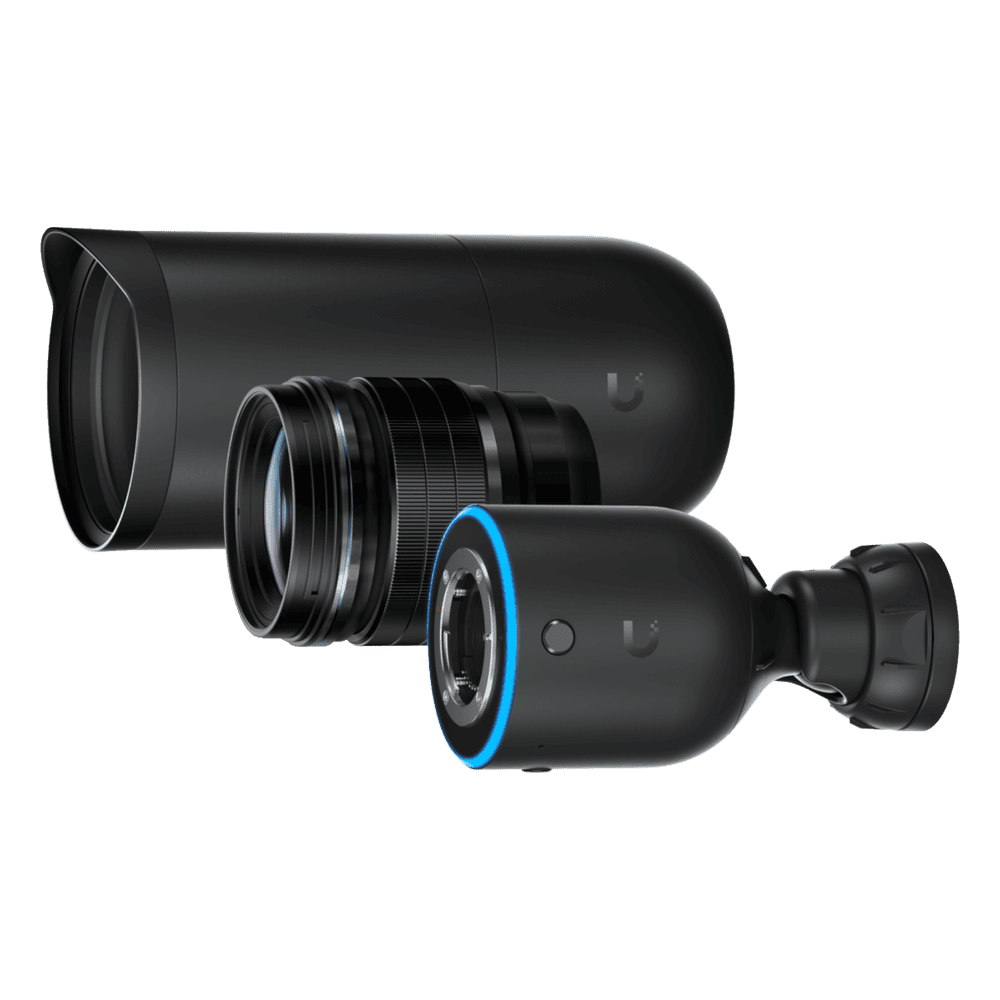 UniFi Protect AI DSLR Long Distance – Cámara 4K PoE+ para Interior/Exterior con Sensor de Alta Sensibilidad, Lente Fija de larga distancia de 45 mm y Analítica Avanzada por IA UVC-AI-DSLR-LD