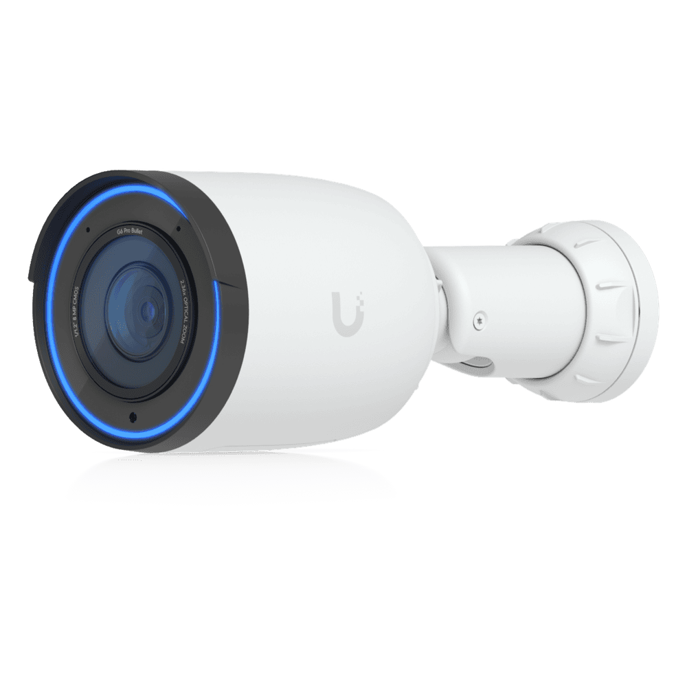 UniFi Protect G6 Pro Bullet – Cámara 4K PoE+ Todo Clima con Motor de IA Multi-TOPS, Zoom Óptico 2.36× y Sensor CMOS 1/1.2, que Ofrece un Desempeño Sobresaliente en Entornos de Baja Iluminación UVC-G6-PRO-BULLET-W