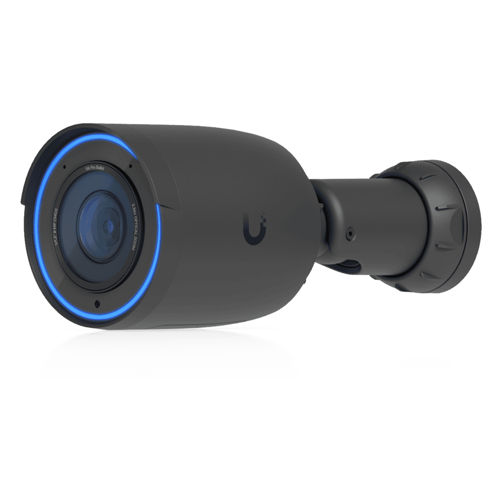 UniFi Protect G6 Pro Bullet – Cámara 4K PoE+ Todo Clima con Motor de IA Multi-TOPS, Zoom Óptico 2.36× y Sensor CMOS 1/1.2, que Ofrece un Desempeño Sobresaliente en Entornos de Baja Iluminación UVC-G6-PRO-BULLET-B