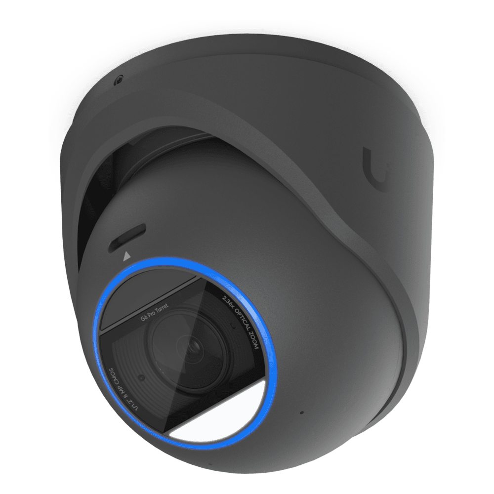 UniFi Protect G6 Pro Turret – Cámara 4K PoE+ Antimanipulación y Todo Clima con Motor de IA Multi-TOPS, Zoom Óptico 2.36× y Sensor CMOS 1/1.2 UVC-G6-PRO-TURRET-B