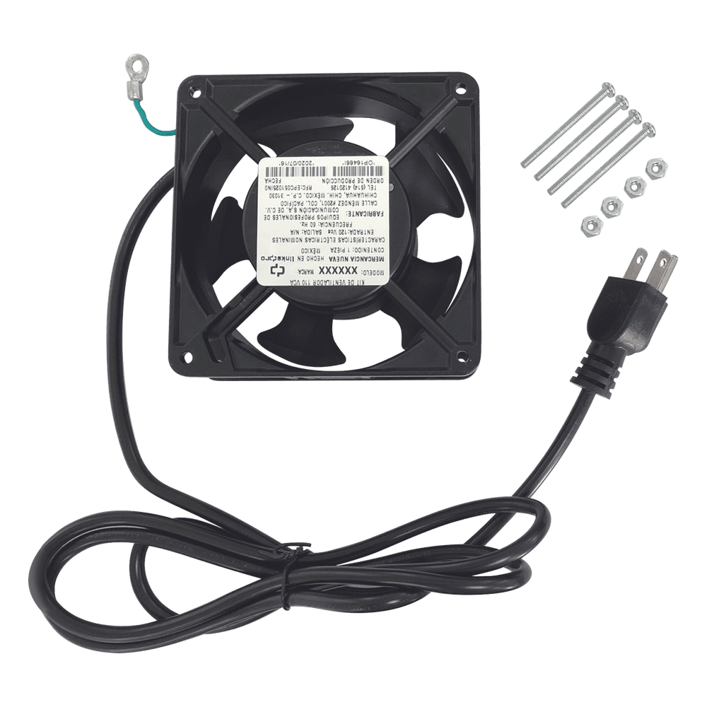 Ventilador 110 Vca de 12 x 12 cm con Cable y Clavija LP-VENT-BASIC