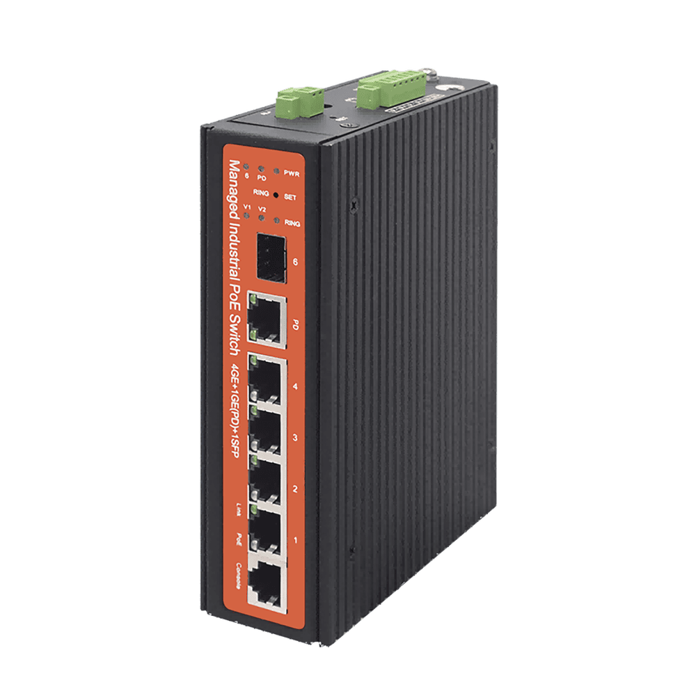 Rugged Power & Connectivity: Wi-Tek WI-PMS305GF-I Industrial PoE Switch with 24/48V Mixed 802.3af/at/bt PoE, SFP Uplink, Extreme Temperature Support & 6kV Surge Protection