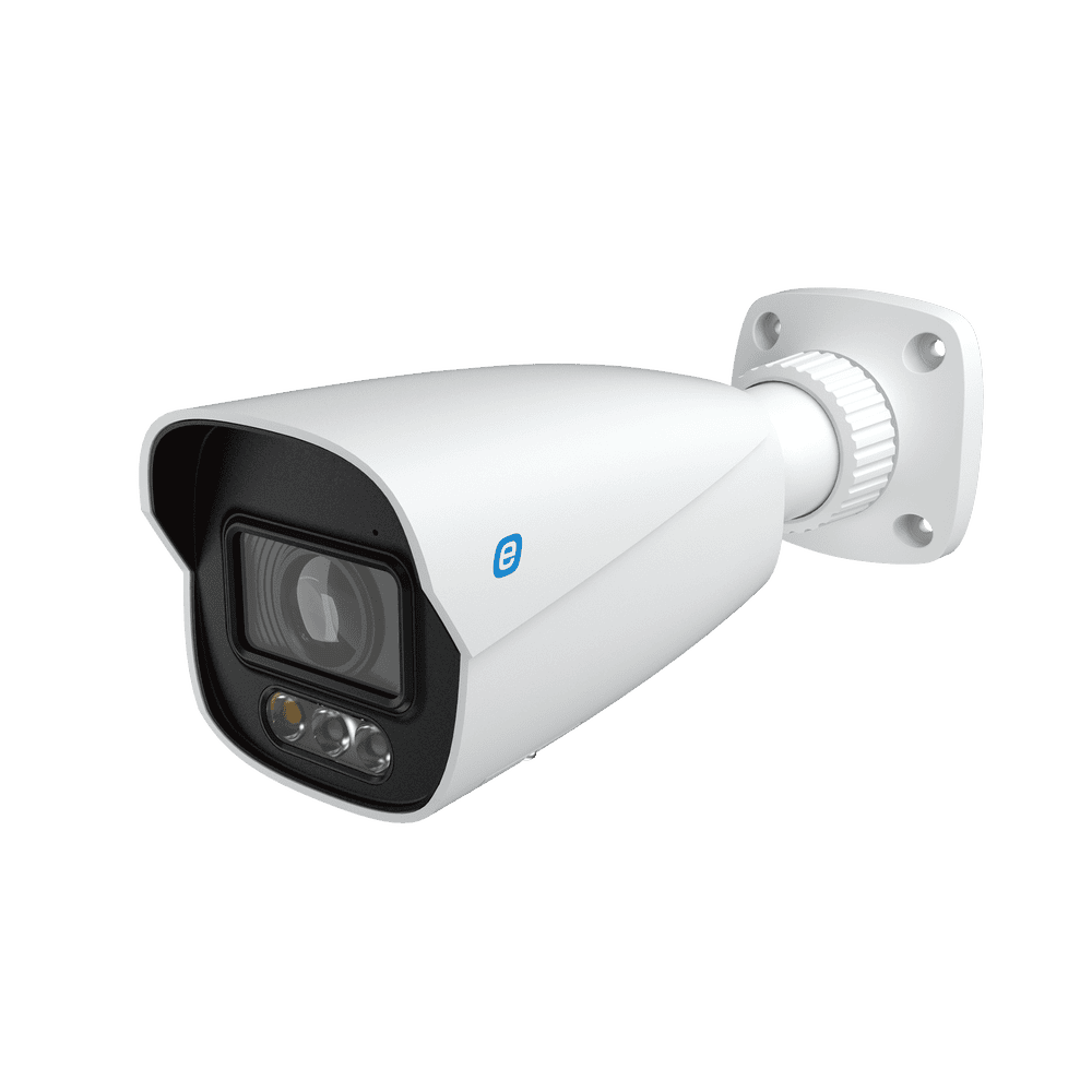 IP Bullet 4 MP / POE / Color 24/7 / 98ft (30m) Smart Dual Light (White Light + IR) / WDR / Micro SD / IP67 / Motorized Lens 2.8 mm - 12 mm / Integrated Microphone / Cloud Video Recording / Metal