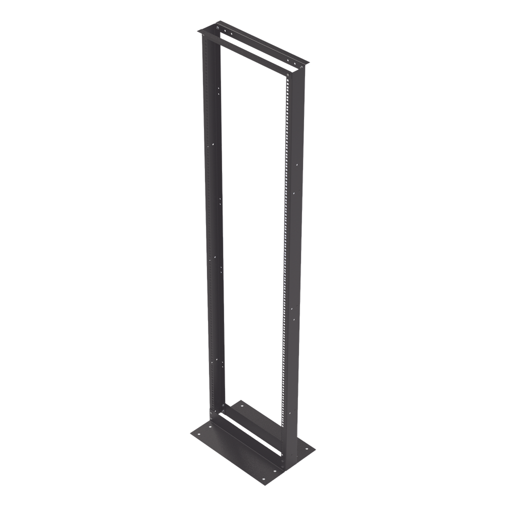 Rack de 2 Postes, Estándar 19", 45 Unidades, Fabricado en Acero, Base "L" para Anclar a Piso. EIRL-5545
