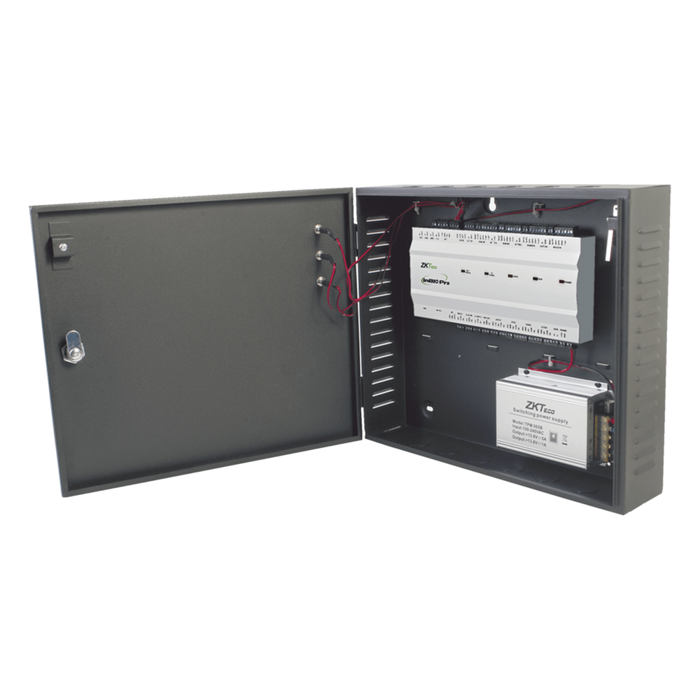 Controlador de Acceso 4 Puertas / 20,000 Huellas 30,000 Tarjetas / ADMS PUSH / TCP/IP / Gabinete y Fuente 12V 5A INBIO-460PRO-20K