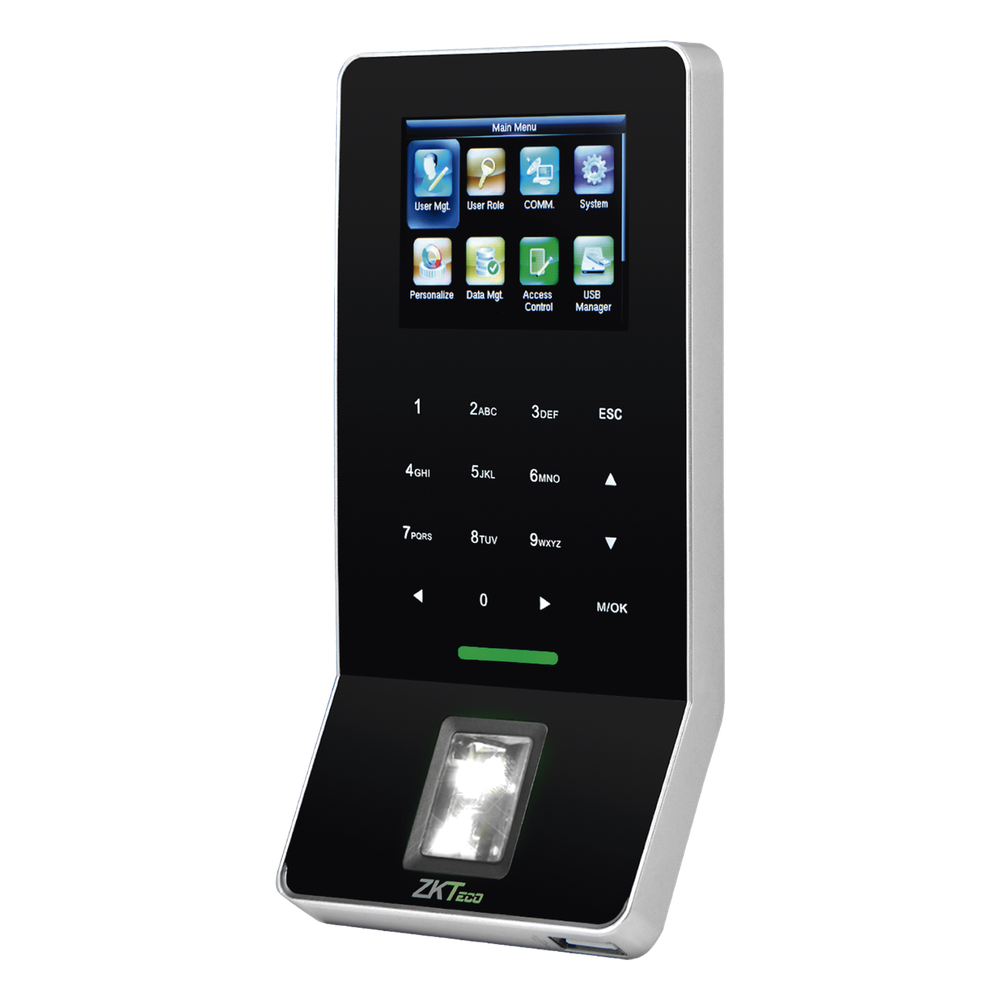 Terminal Biométrica de Huella / 3,000 Huellas 5,000 Tarjetas / WiFi / Pantalla 2.4" / TCP/IP RS485 / ADMS / Control de 1 Puerta F22-ID