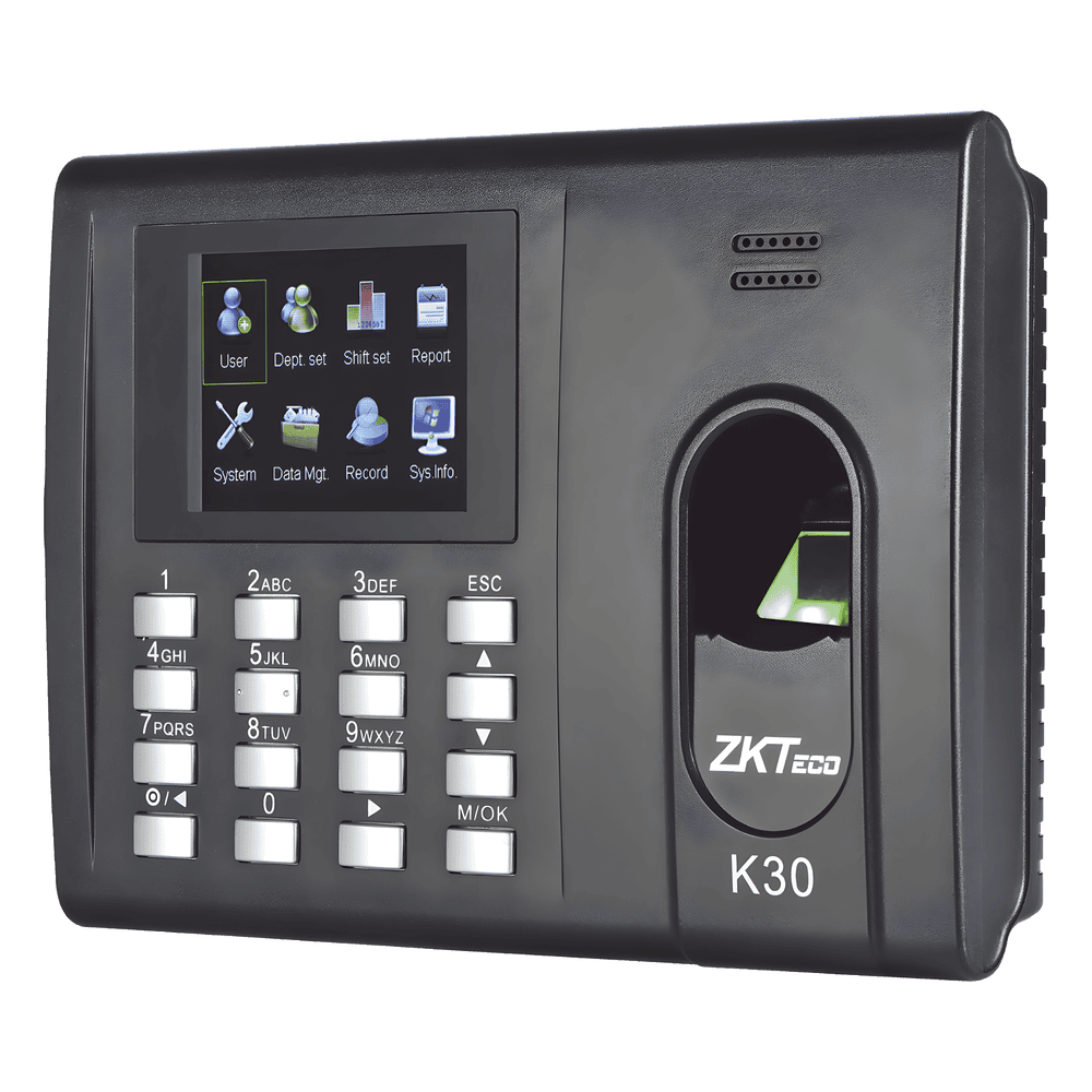 Terminal de Tiempo y Asistencia / Huella y Tarjeta 125 kHz / 1,000 Huellas / Batería de Respaldo / TCP/IP USB / Control de 1 Puerta K-30
