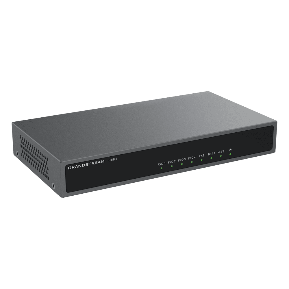 Gateway Analógico 4 FXO (Conectar Lineas Analógicas) / Puertos FXO y FXS / 3 Perfiles SIP / NAT / PoE / TR069 / Fax T.38 / 3 Vías Conferencia / AES / Failover SIP HT-841
